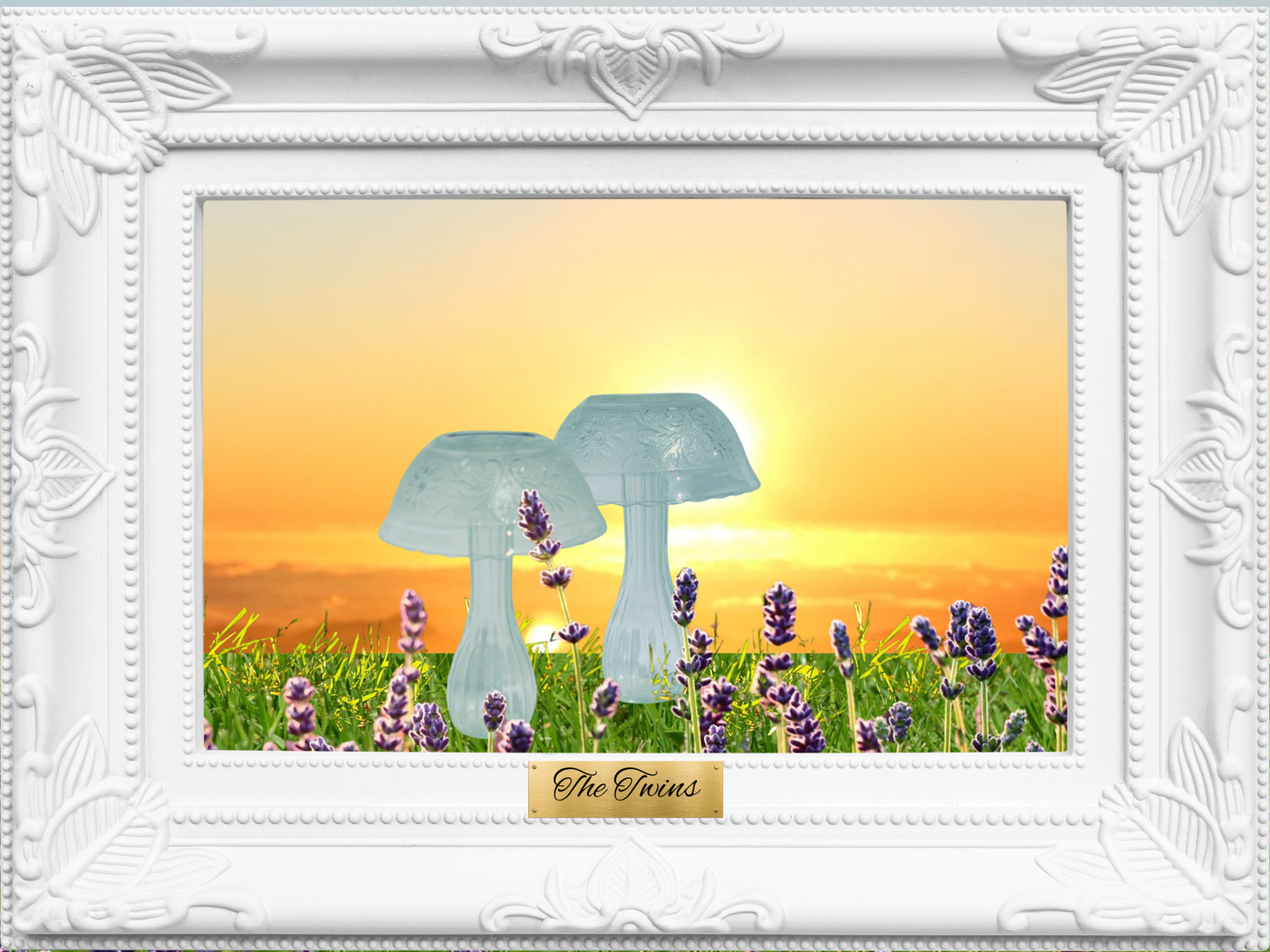 Handmade Glass Garden Mushrooms