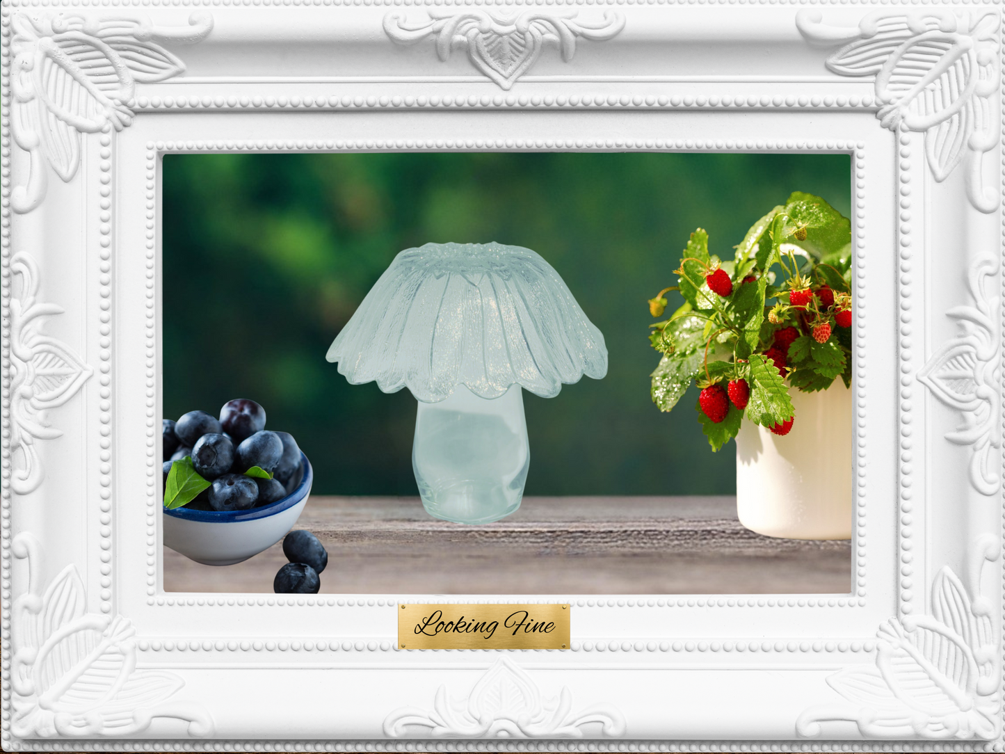 Frosted Glass Garden Mushrooms | Whimsical Yard Art | Outdoor Garden Decor