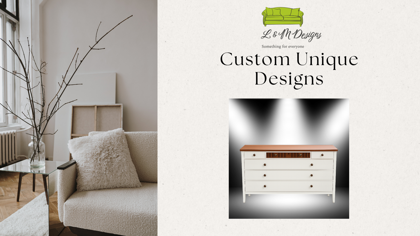 Vintage Upcycled Linen Dresser | Solid Mahogany Top | Handcrafted Designer Original