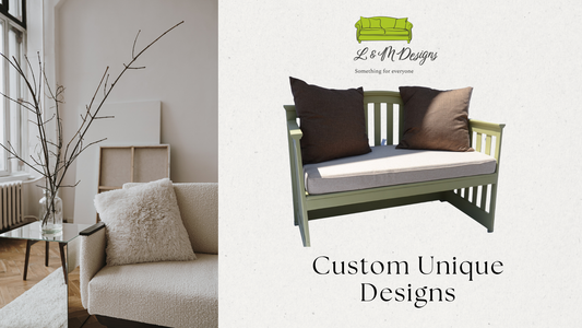 Handcrafted Day Bed Bench | Garden Bench with Cushion & Pillows | Outdoor Seating