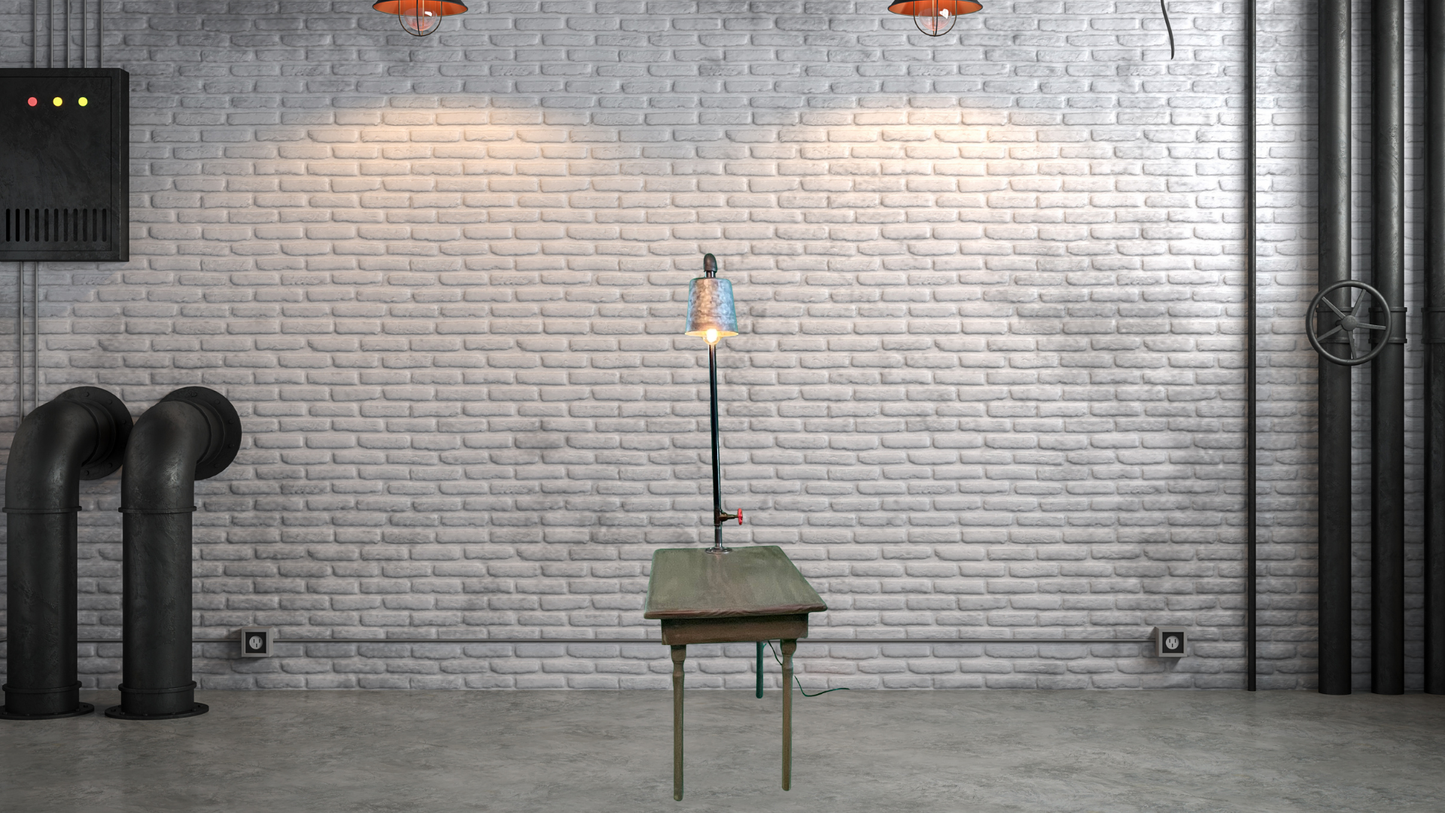 Industrial Lamp End Table | Upcycled Functional Art | Handmade by L & M Designs