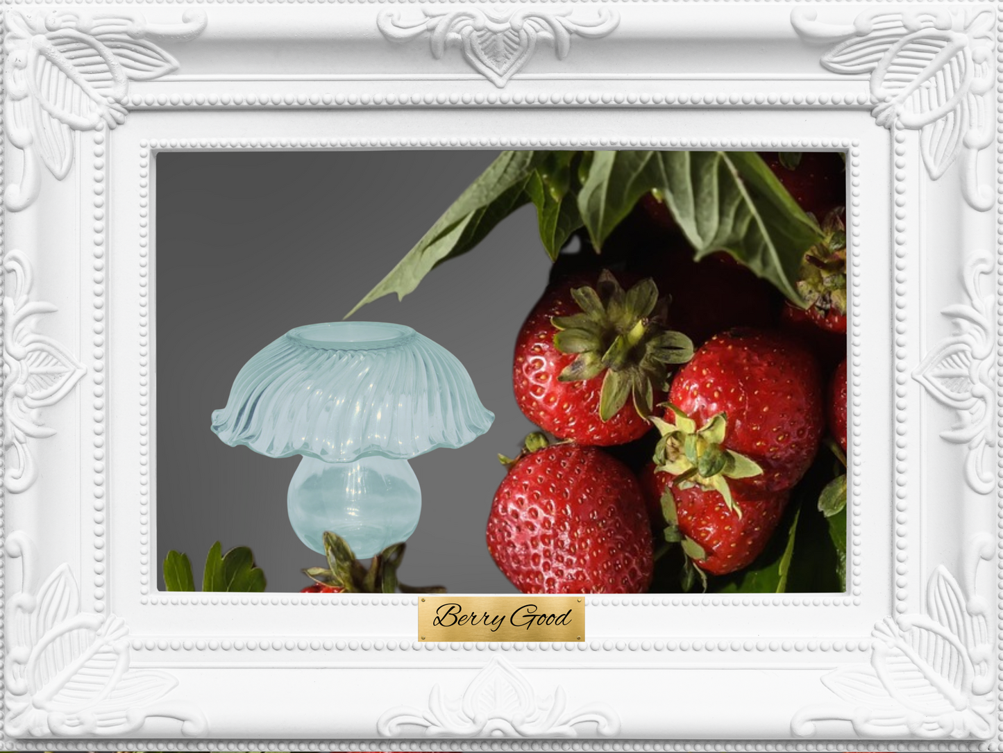Handmade Glass Garden Mushrooms