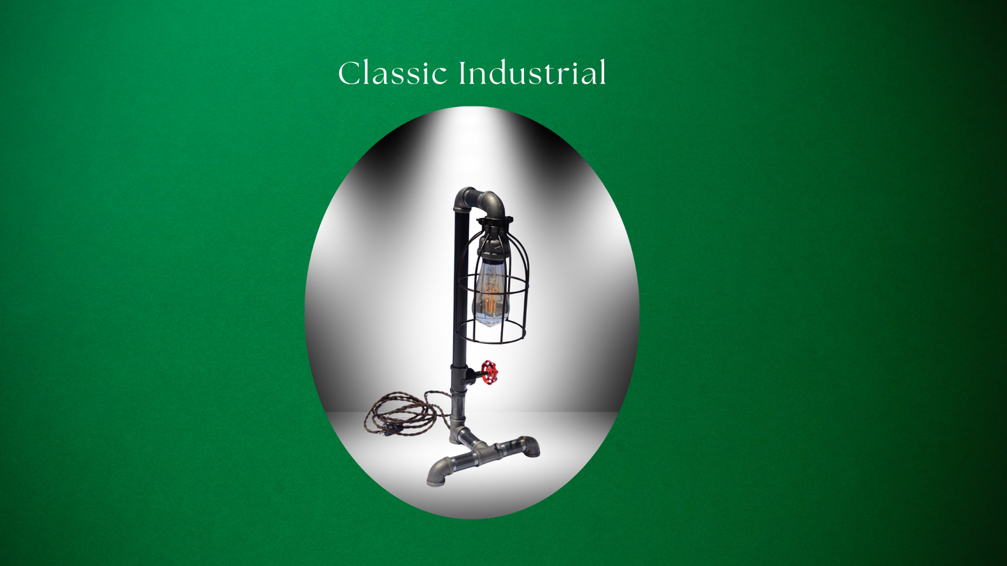 Handcrafted Industrial Pipe Table Lamp