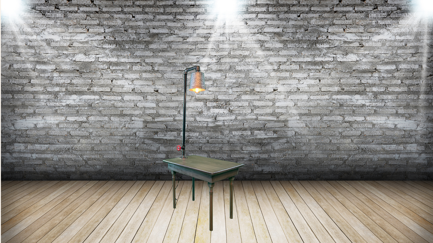 Industrial Lamp End Table | Upcycled Functional Art | Handmade by L & M Designs