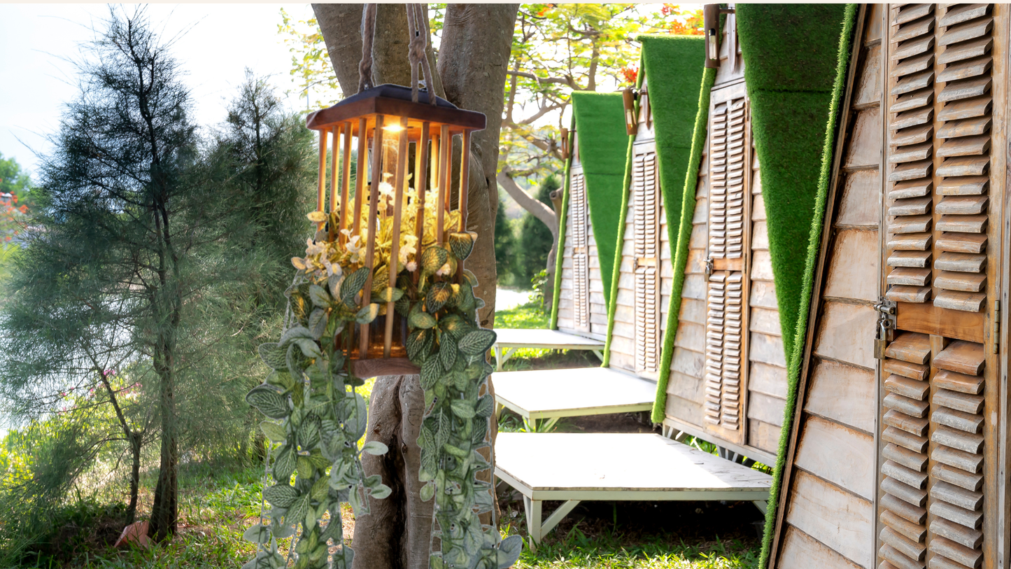 Handcrafted Rustic Hanging Lantern Planter