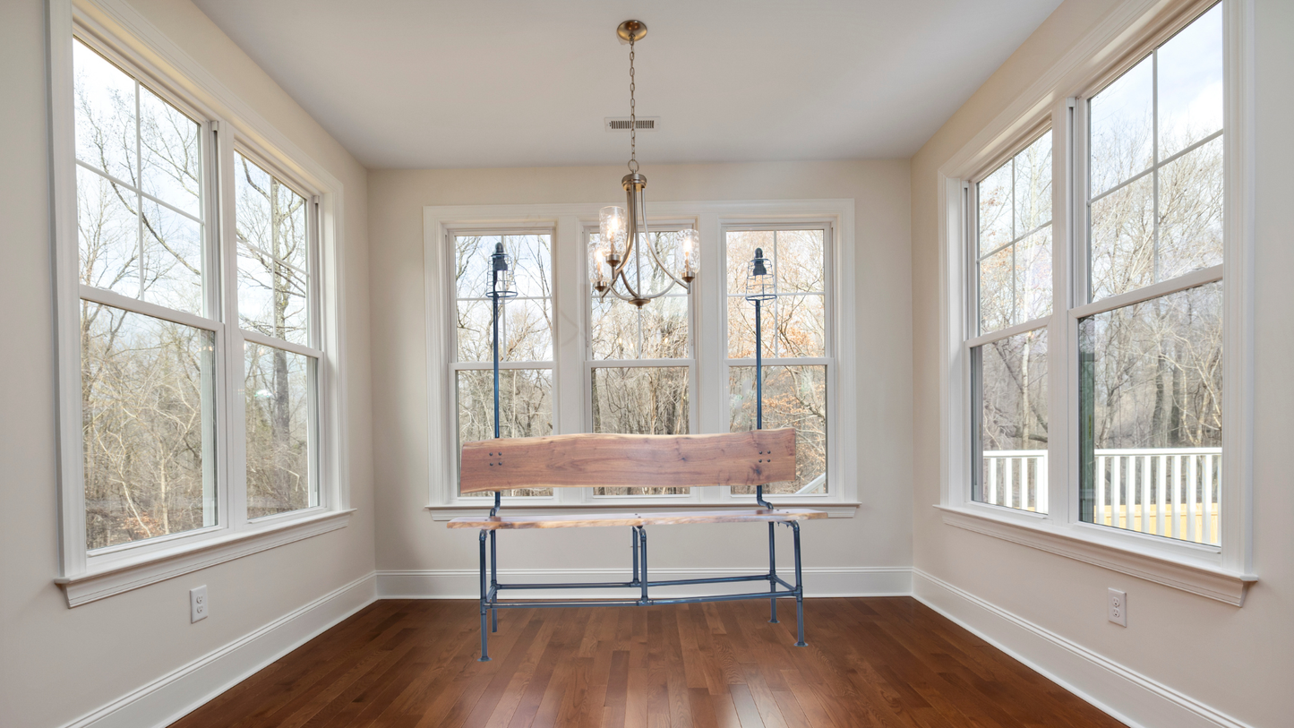 Handcrafted Walnut and Black Pipe Bench | Industrial Garden, Patio, or Entryway Seating | L&M Designs