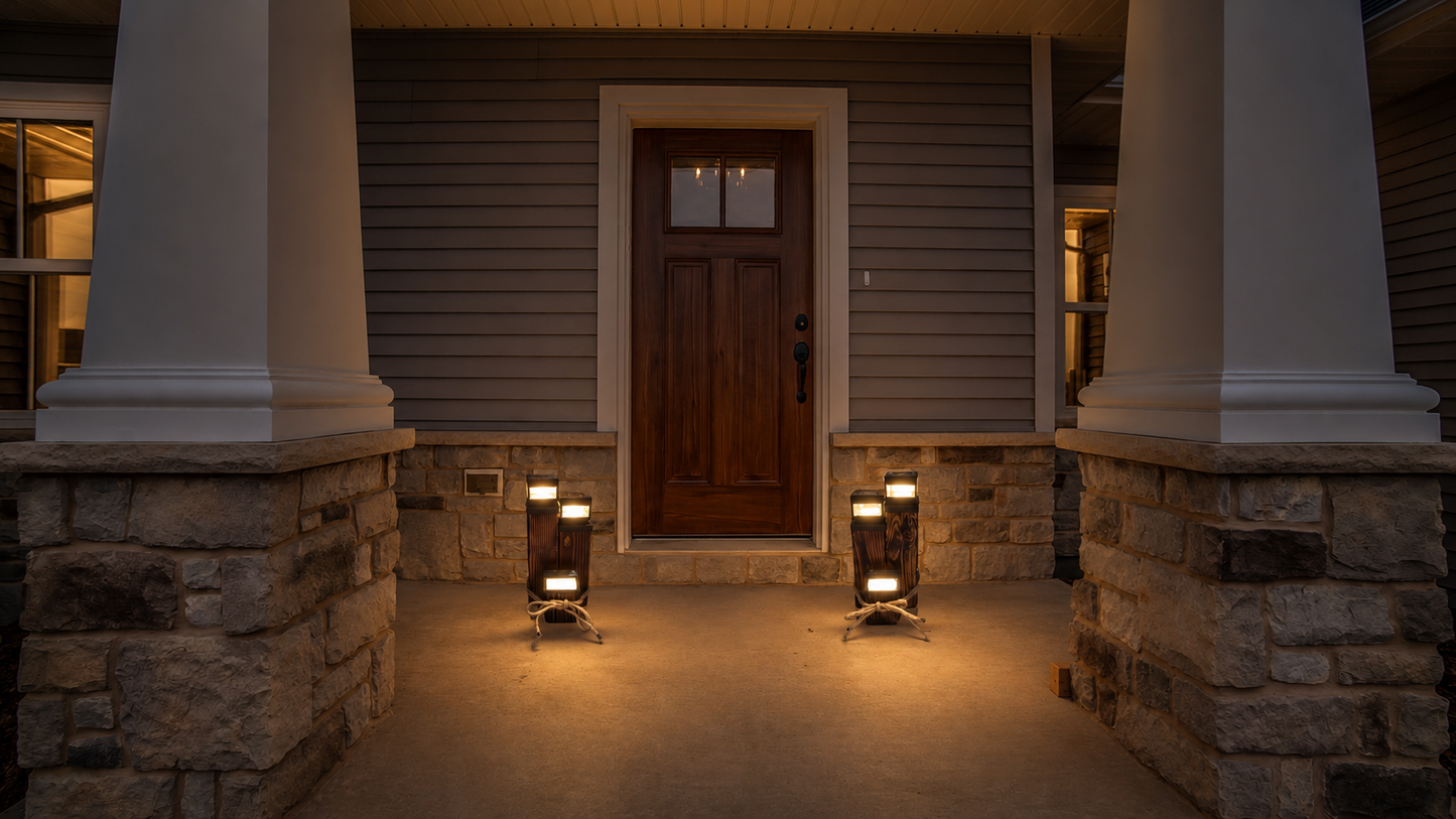 Handcrafted Rustic Solar Garden & Porch Lantern