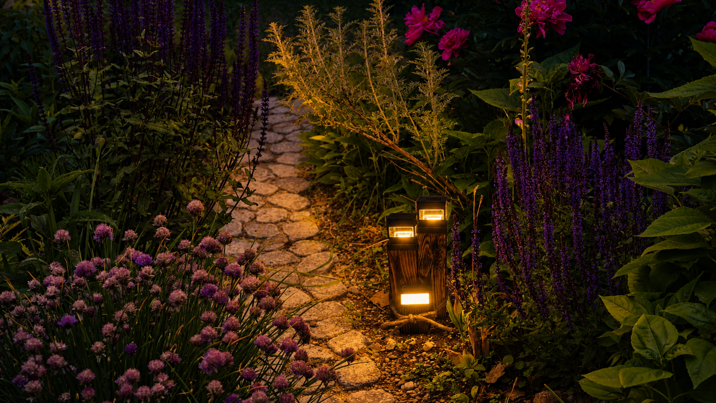 Handcrafted Rustic Solar Garden & Porch Lantern