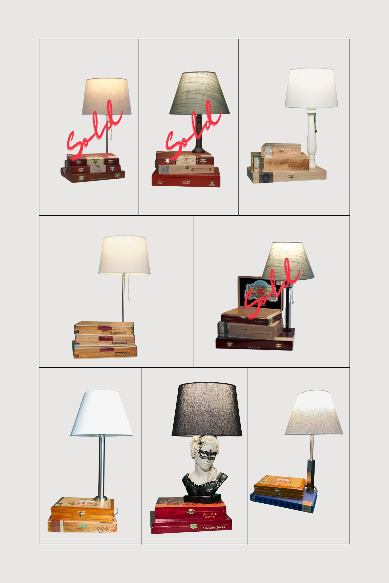 Artisan Cigar Box Table Lamps – One-of-a-Kind Handmade Lighting