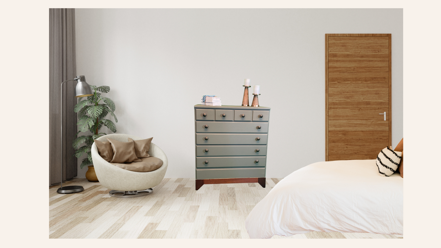 Refinished Olive Wood Dresser - Vintage with Custom Touch