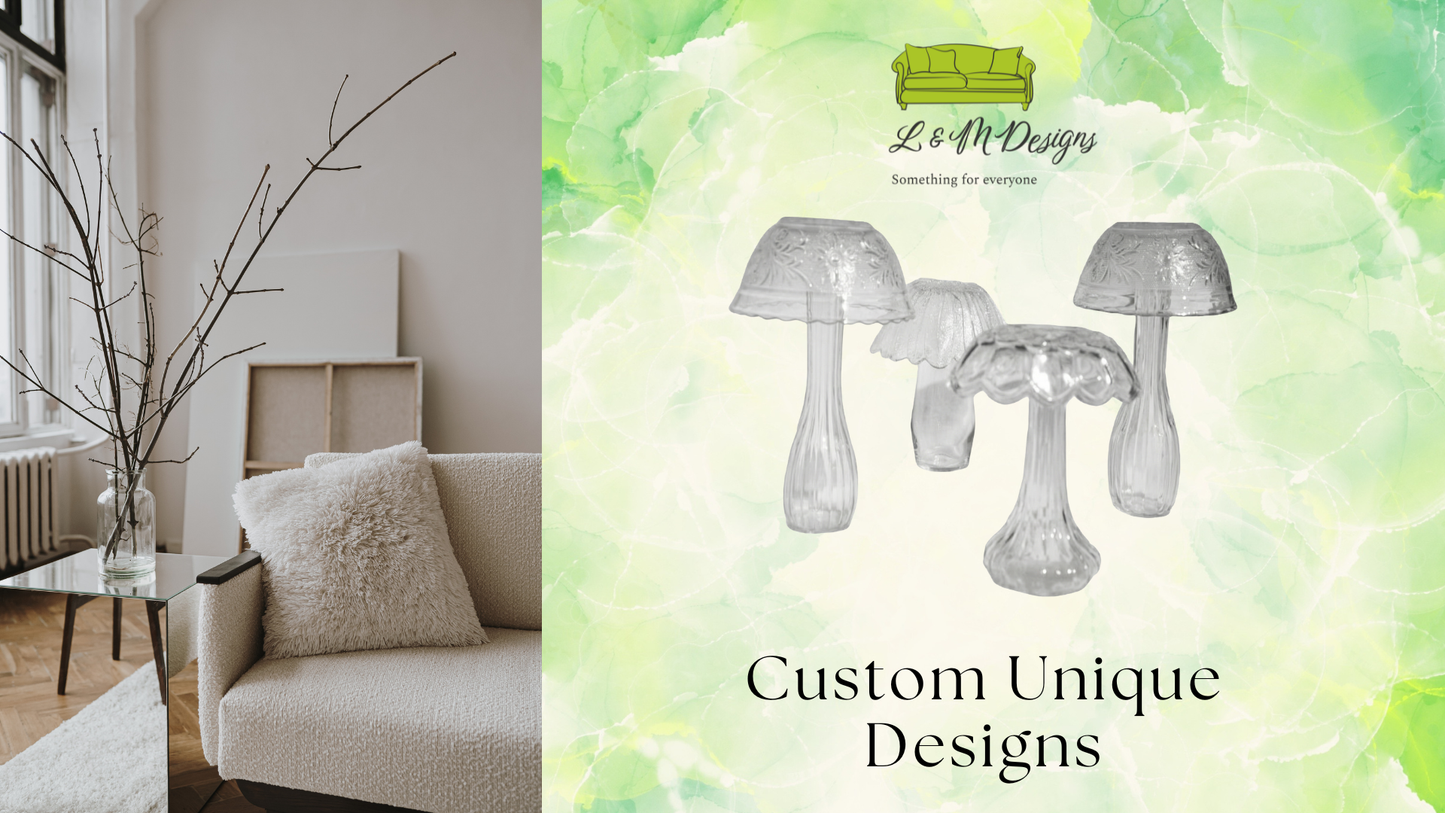 Frosted Glass Garden Mushrooms | Whimsical Yard Art | Outdoor Garden Decor