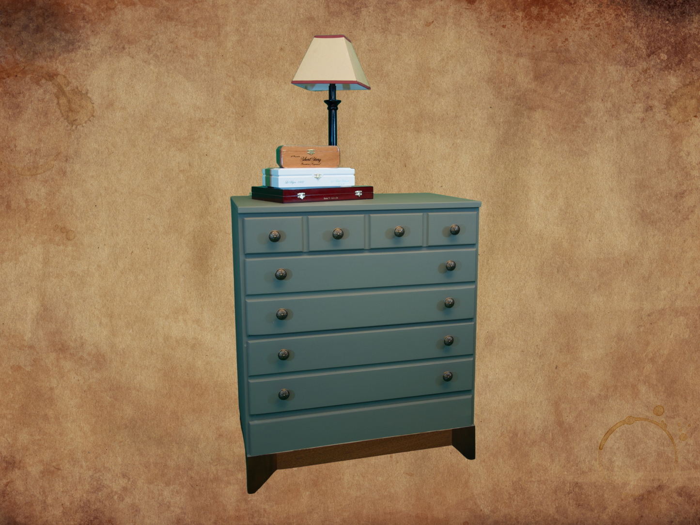 Refinished Olive Wood Dresser - Vintage with Custom Touch